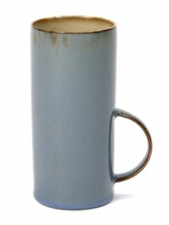 Serax Terres De Rêves Theekop Stone Ware ø 6 Cm H 13 Cm - Misty Grey/smokey Blue