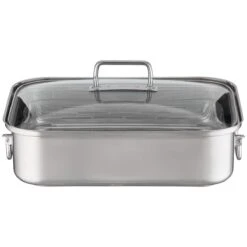 Rösle Expertiso Braadslede Met Deksel 38,5 X 28 Cm Rvs