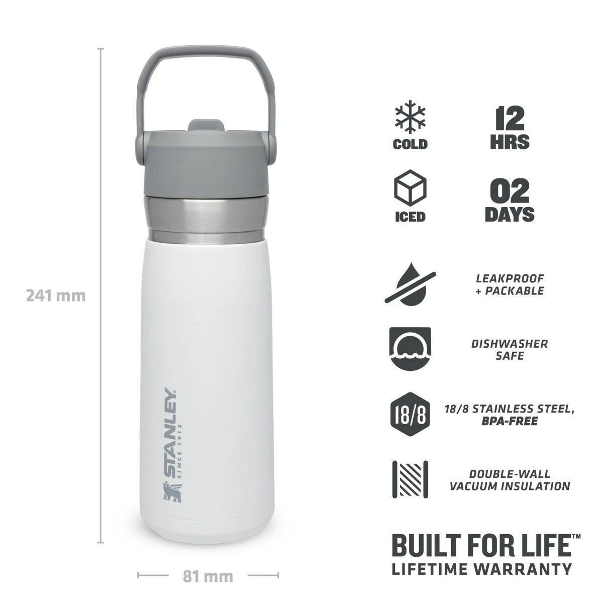 Stanley The IceFlow Flip Straw Water Bottle 650 Ml Polar 2 Stanley The IceFlow Flip Straw Water Bottle 650 Ml Polar - Afbeelding 2
